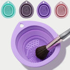 Silicone Makeup Brush Cleaner Foldable Powder Puff Cleaning Bowl
