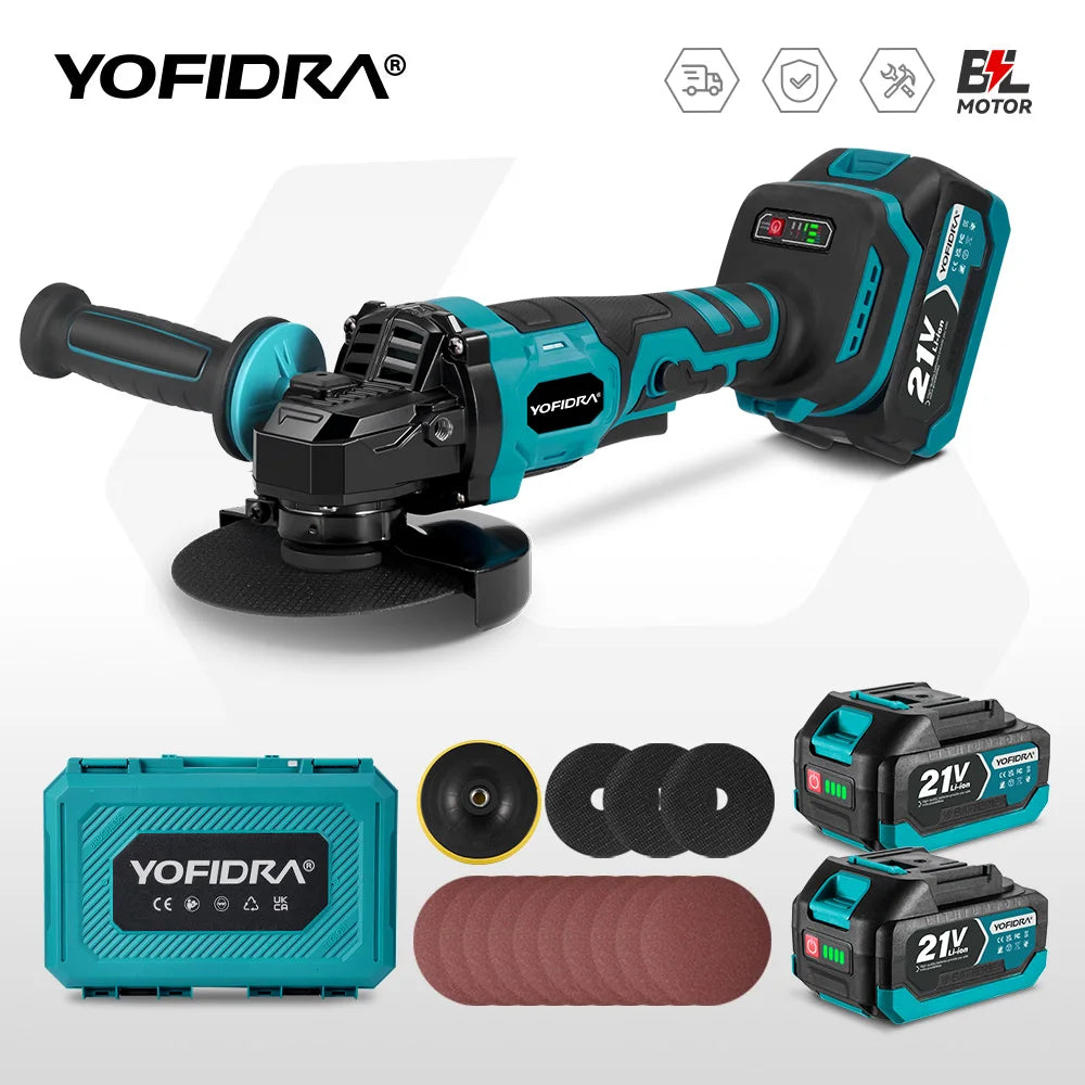 YOFIDRA 125MM Brushless Electric Angle Grinder 3000W
