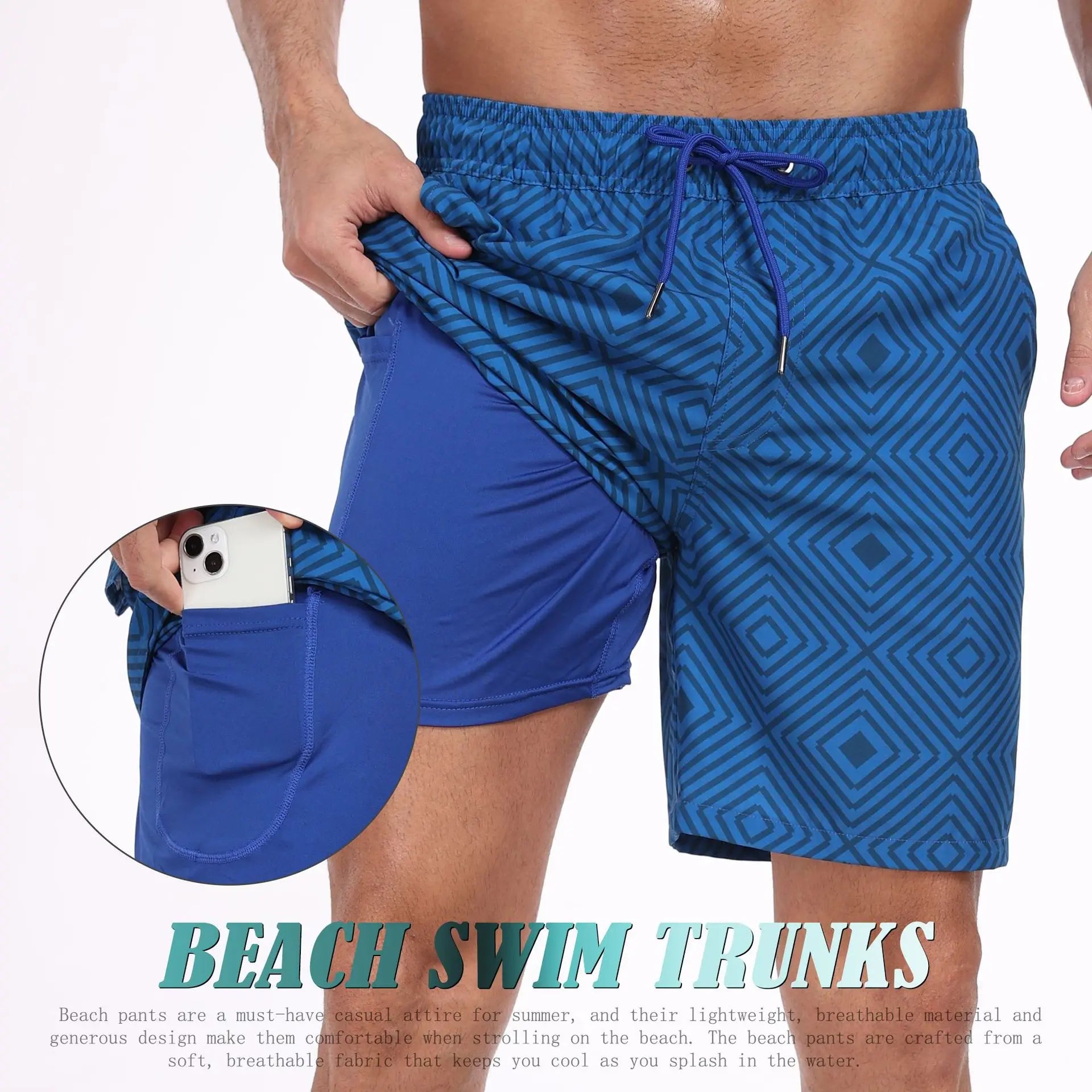 2026 Mens Beach Print Shorts