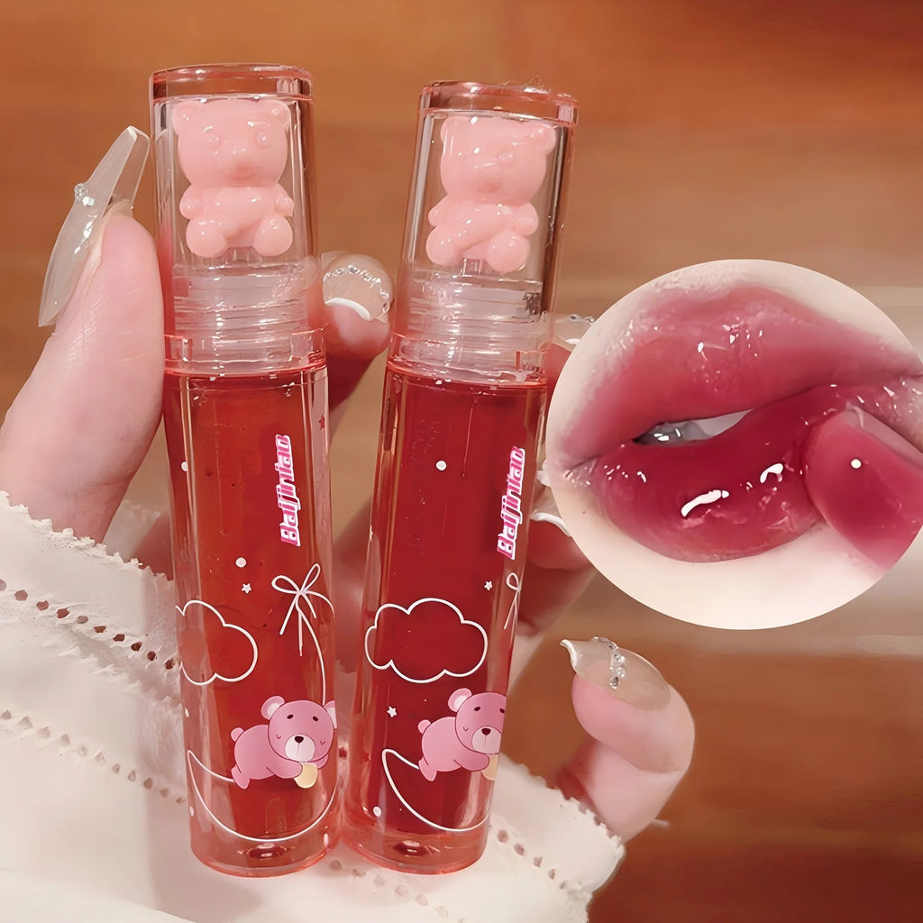 6 color  little bear lip gloss