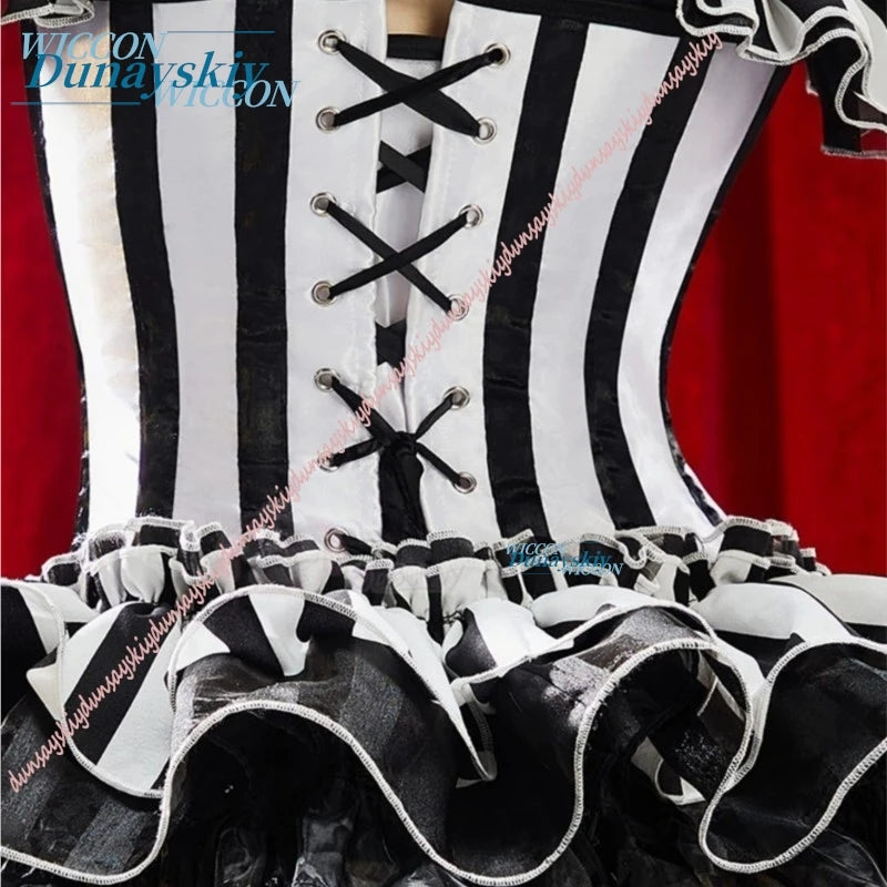 Scary Clown Black White Costume Set