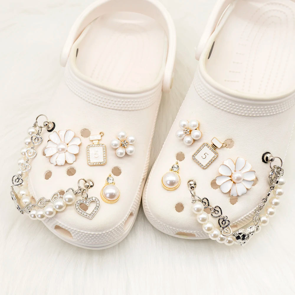 1/5pcs Girls Shoe Charms Designer Pearls