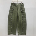 Women Jeans Vintage Buttons Wide Leg Pants Streetwear Solid Pockets Loose Trousers Y2k Washed Pant Denim Casual Summer 2026