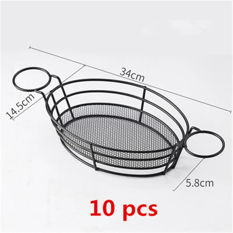10 pcs set black French Fries Basket