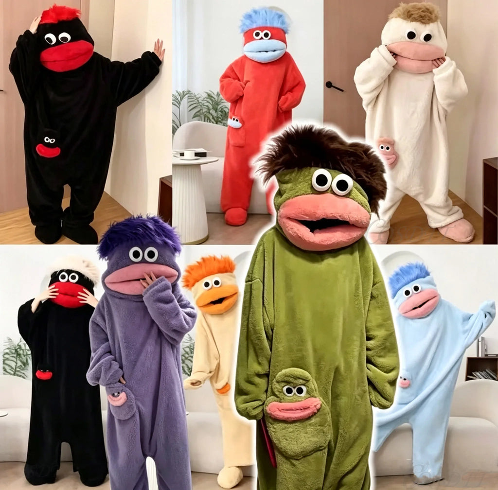 Cartoon big mouth monster cosplay pajamas