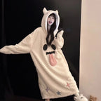 Cute  coral fleece bathrobe