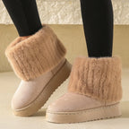 Plush Warm Mid Heel WaterProof Snow Boots