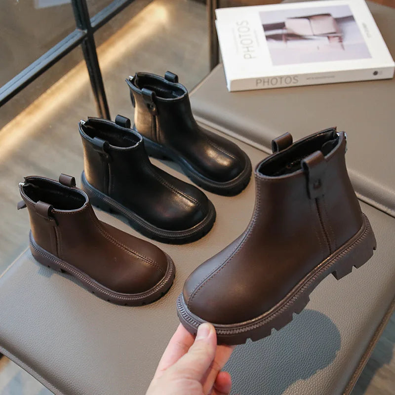 Kids Vintage Leather Boots Girls