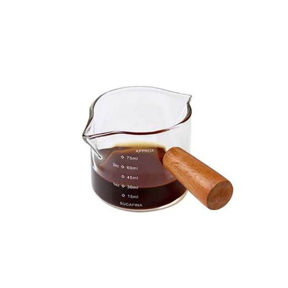 Wood Handle 
Glass Measuring Cup