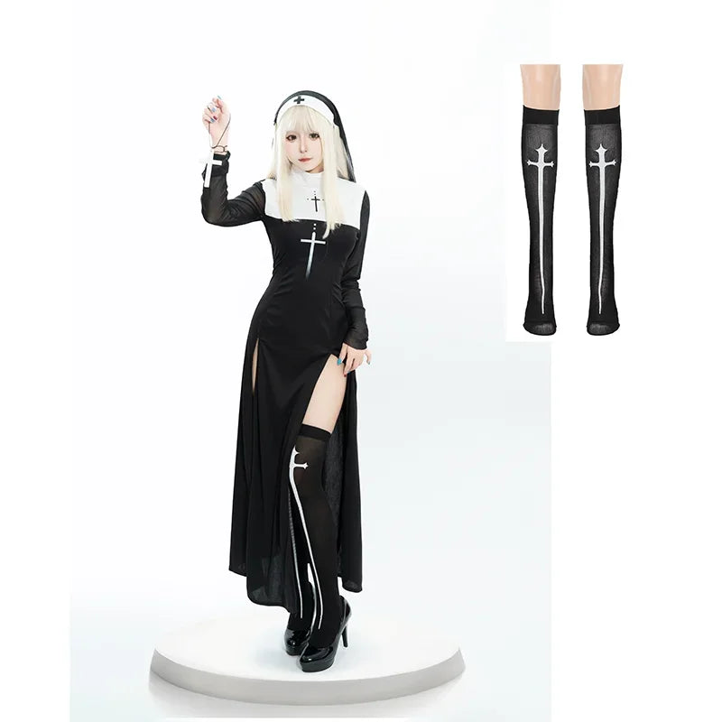 Halloween Anime Cosplay Costume Sexy Nun Dress