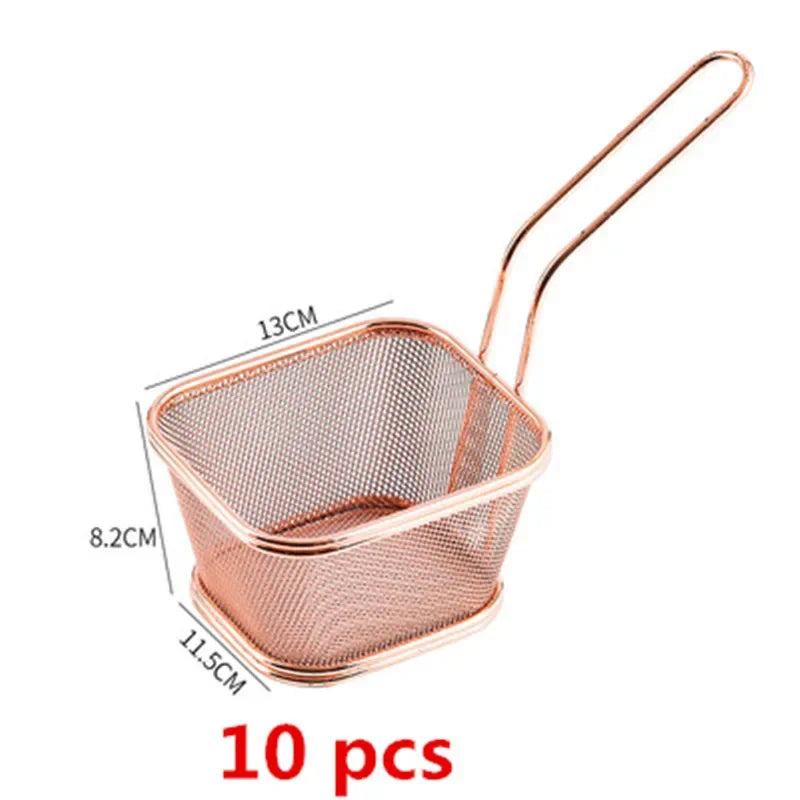 10 pcs set black French Fries Basket