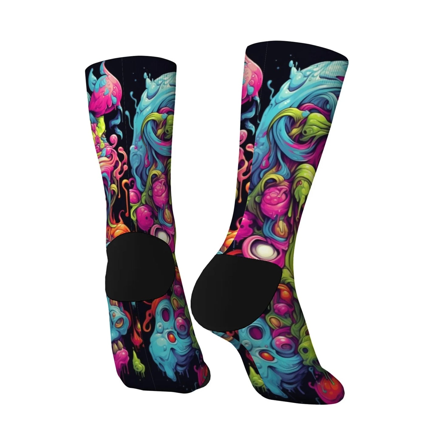Cartoon Graffiti Weird Print Men's Socks