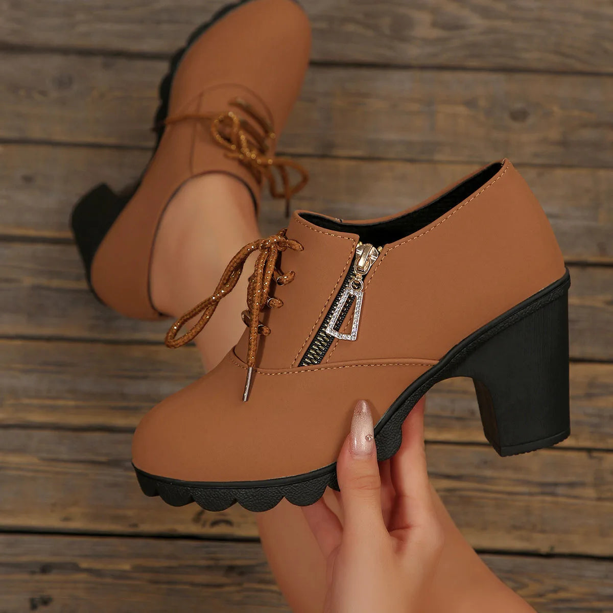 Chunky Heel Ankle Boots
