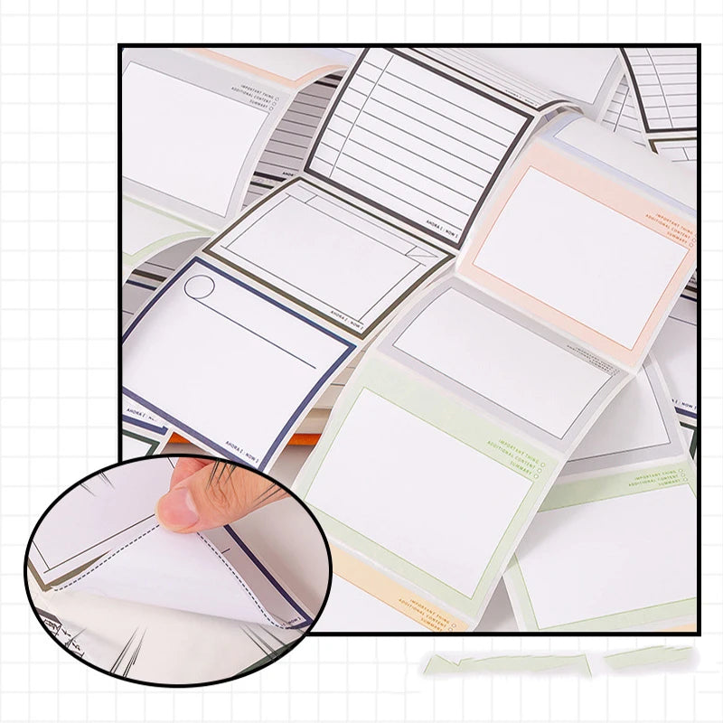 250Sheets Pull-out Sticky Notes Notepad Memo Pad Bookmark Message Marker Sticker Paper Student School Stationery Office Supplies