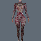 Rhinestone Pearls Spandex Jumpsuit