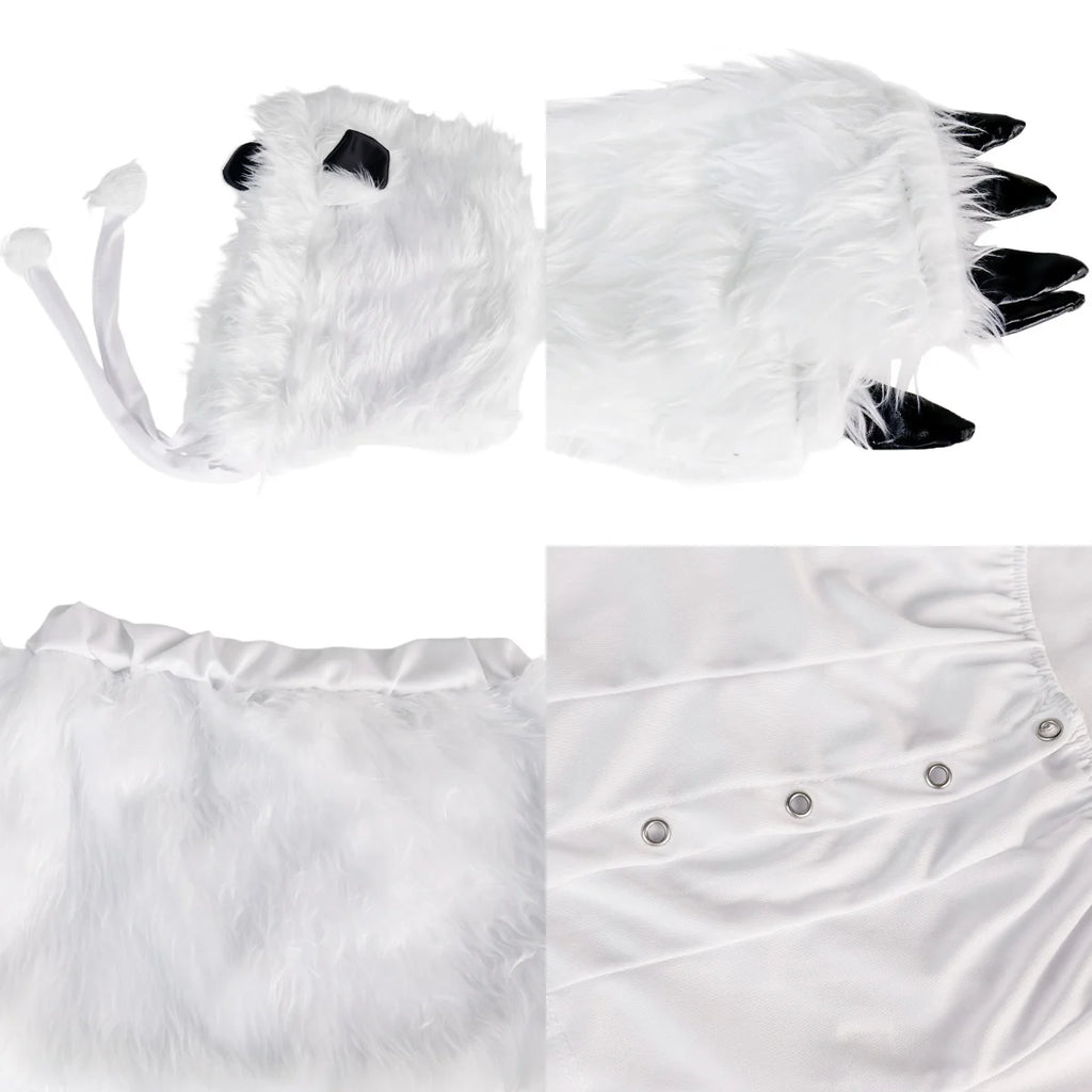 Cosplay White Sexy Holiday Party Dress Suit Woman Backless Funny Bring A Hat Stage Costume Clothes