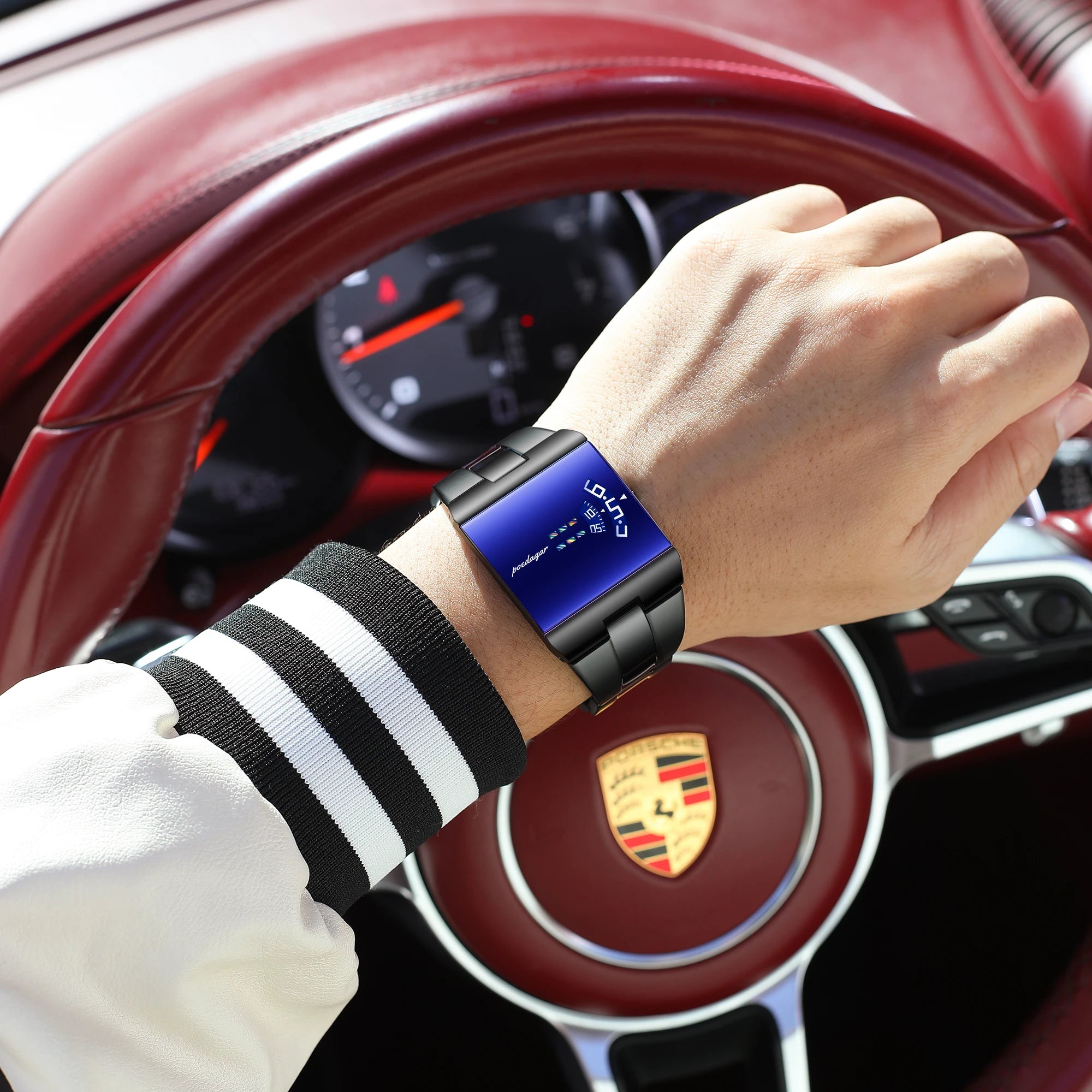 POEDAGAR Waterproof Wristwatch Stainless Steel