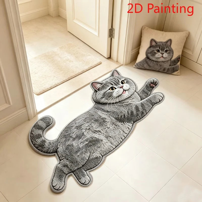 Creative Fun Cat-shaped Entryway Doormat