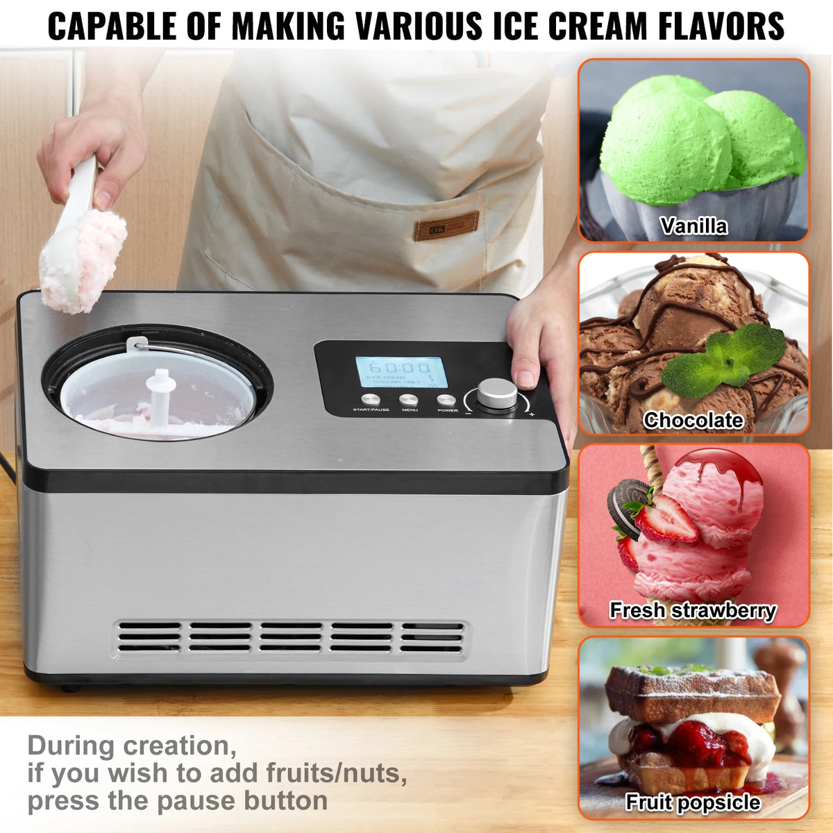 SucceBuy Automatic Ice Cream Maker