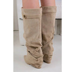 Metal Buckle Women's Knee High Boots