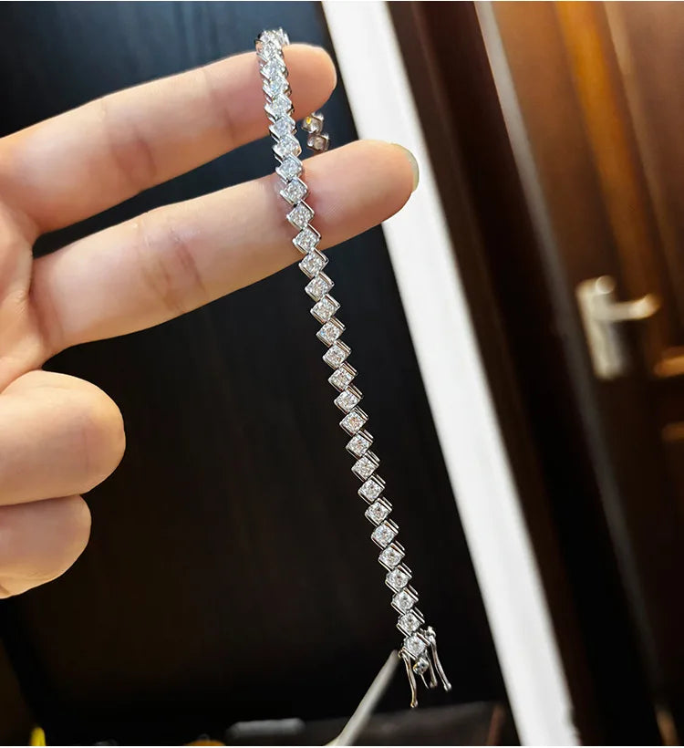 Onnelik Full 3mm Tennis Moissanite Bracelet