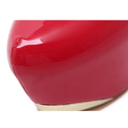 Platform Patent Leather Round Toe Pumps