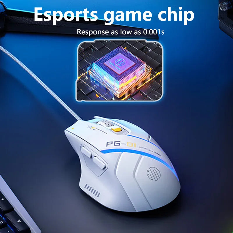 Inphic PG1 PG9 RGB Wired Gaming Mouse Ergonomics 1000Hz