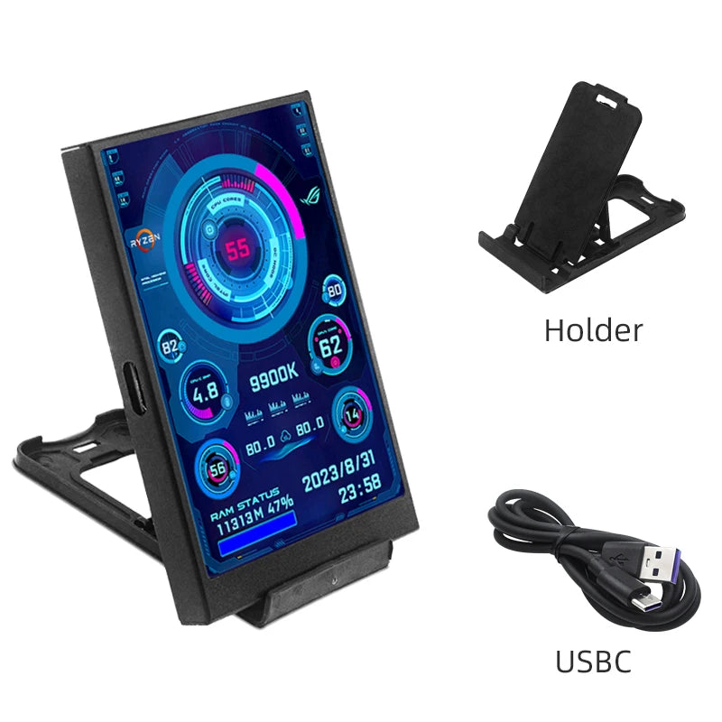 CPU RAM GPU HDD Monitor 320*480 IPS LCD ISB Display TURZX Software NO AIDA64