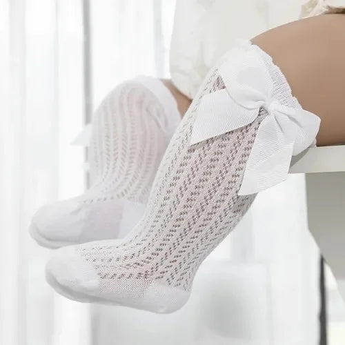 0-24Month Baby Girl Socks Toddler Bow Cotton Mesh Lace