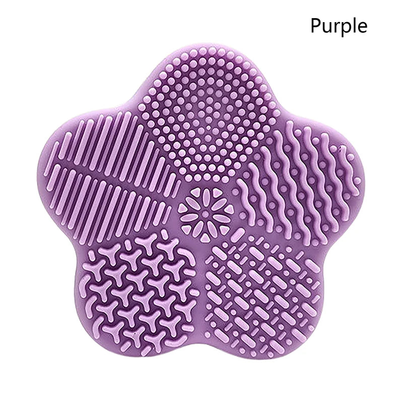 Silicon heart shaped makeup brush cleaner pads