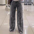 High Waist Wide Leg Jeans Pants
