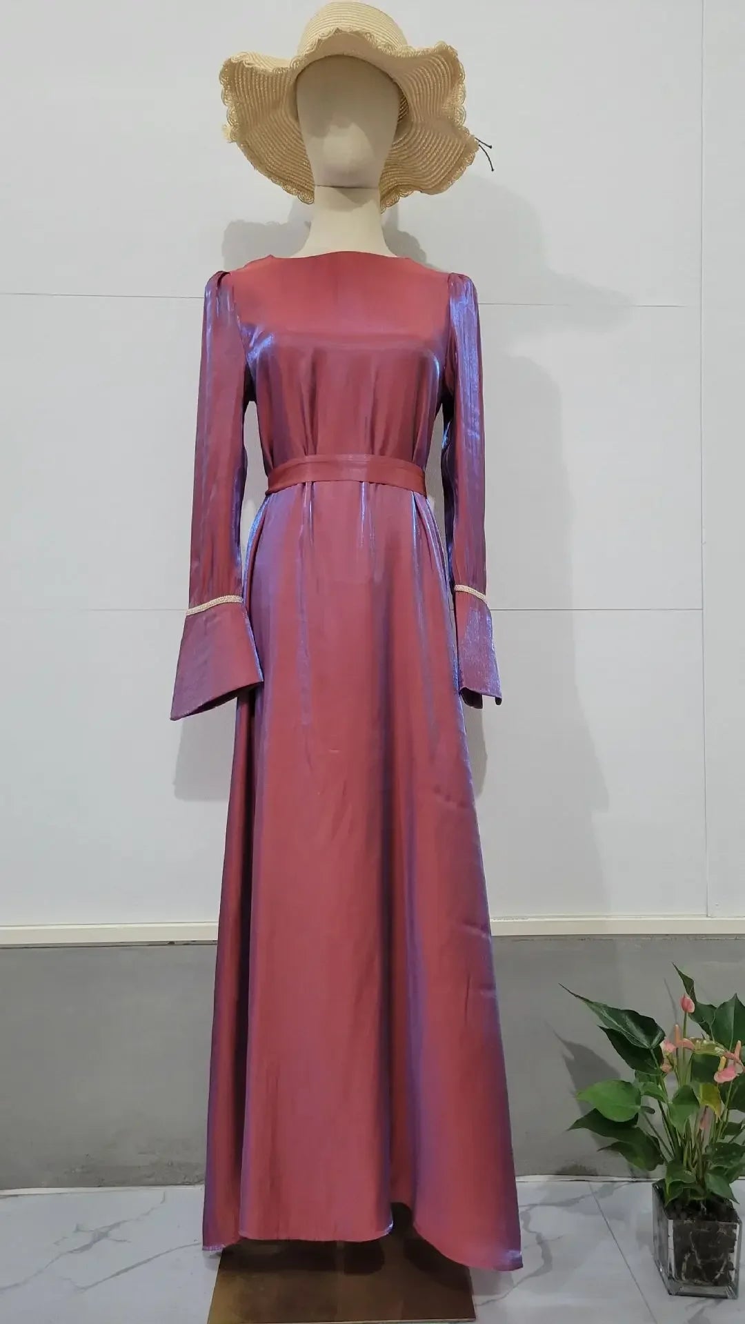 Long elegant Loose Bandage Abaya Robe