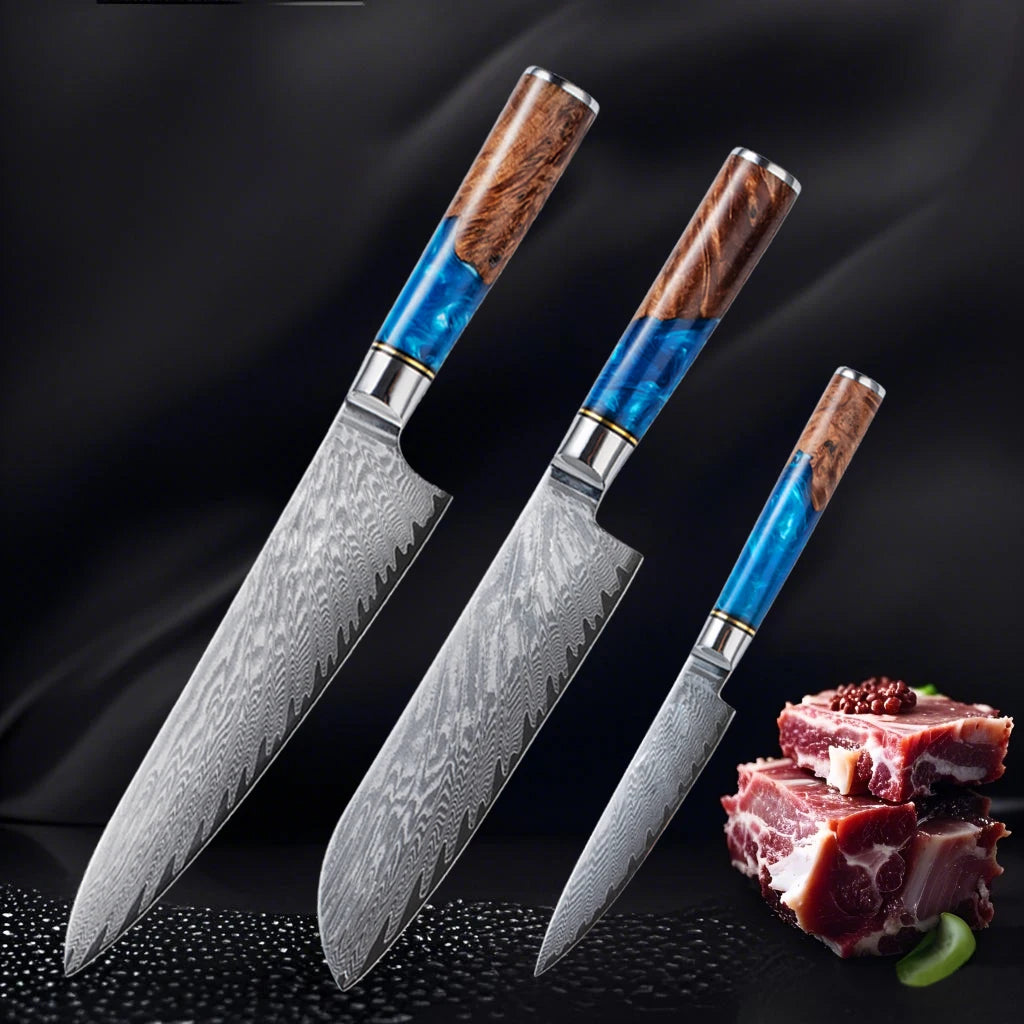 VG10 Chef's Knife d Handle Kitchen Chef's Knife Three-Piece Set