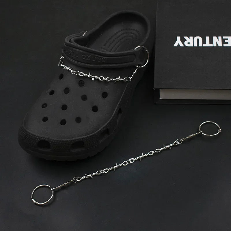 Designer croc Charms Chain Punk Pendant Metal Buckle