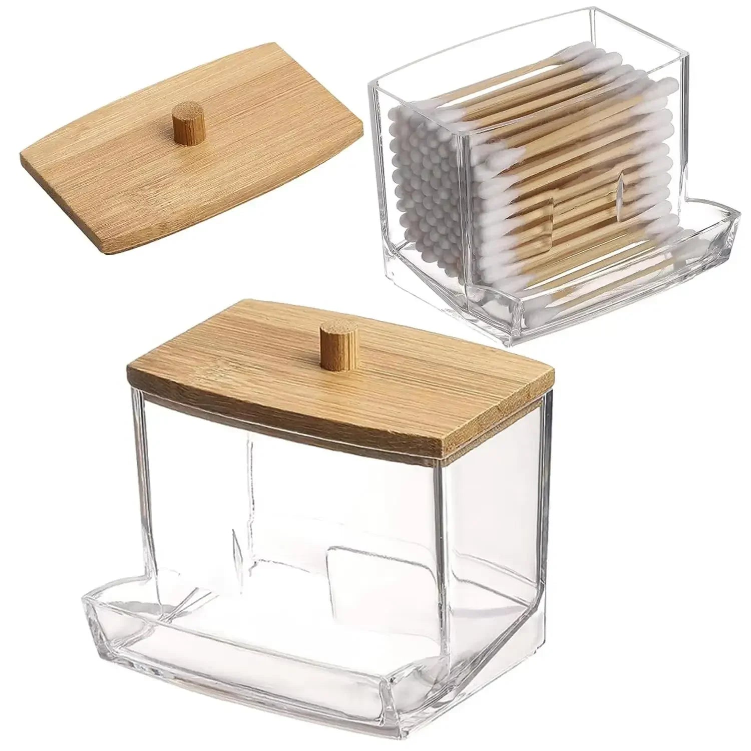 1pcs Cotton Swab Storage Box Acrylic Jar