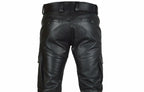 Faux Leather Slim-Fit Motorcycle Trousers