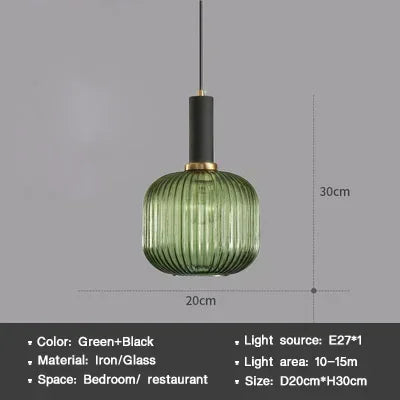 Striped Nordic Vintage Colorful Glass Chandelier