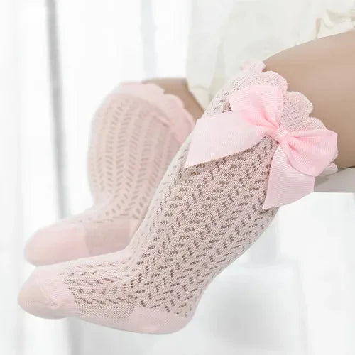 0-24Month Baby Girl Socks Toddler Bow Cotton Mesh Lace