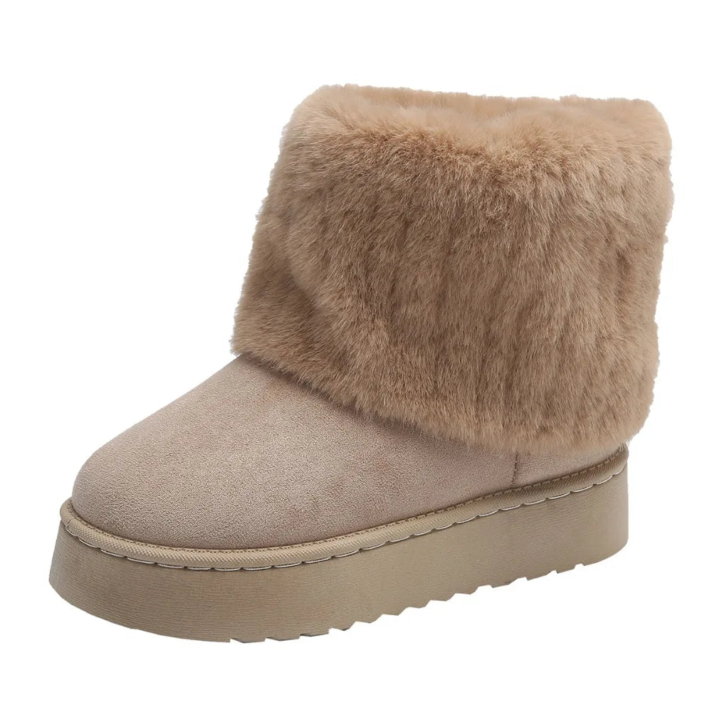 Plush Warm Mid Heel WaterProof Snow Boots