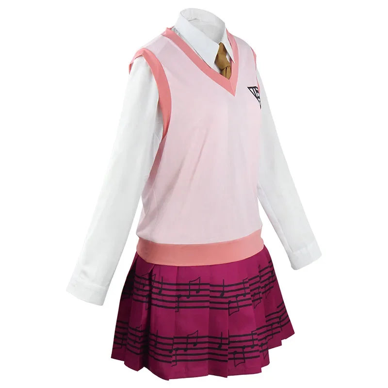 Costume de Cosplay Anime Danganronpa Kaede Akamatsu, gilet rose