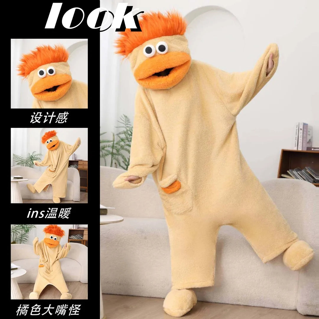 Cartoon big mouth monster cosplay pajamas