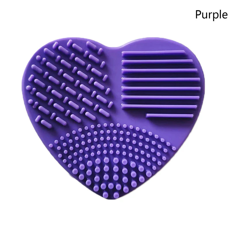 Silicon heart shaped makeup brush cleaner pads