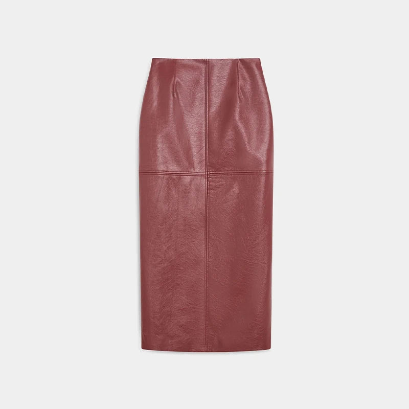Vintage Biker Leather Jacket Skirts Suit