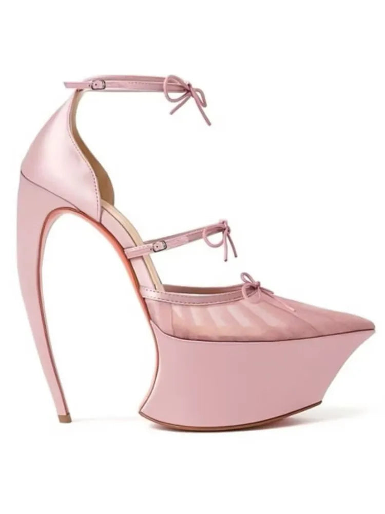 New Pointed Stiletto High Heels Thick Bottom Ballet Sandals