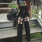 High Waist Hollow out Zipper Pencil Pants