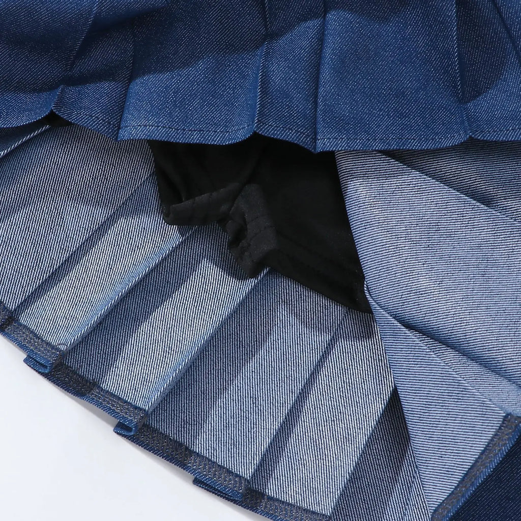 New Blue Casual Kids A-line Skirt with Shorts