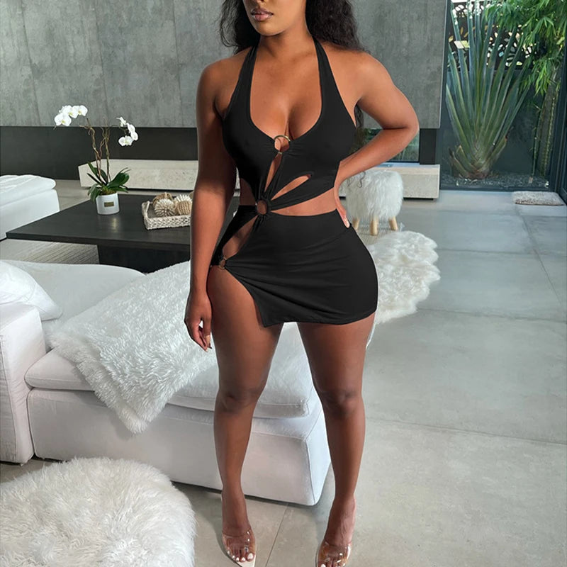 Stretch Slim Hollow Sexy Mini Bodycon Dress
