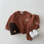Kids Sports Bear Sweatshirt Pants 2Pcs Suits Outfits