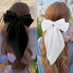2 Black and White Bow Hair Clips