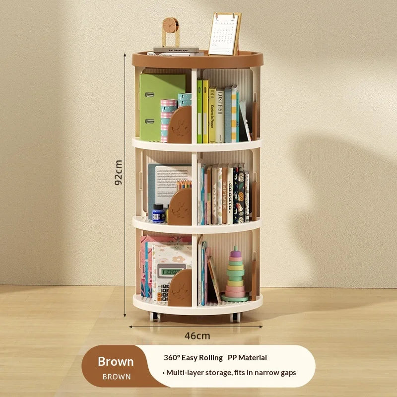 Rolling Rotating Bookshelf Bookcase